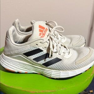 Adidas Cream and Black Running Shoes with Orange‎ Highlights